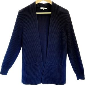 MADEWELL Nolan Open Front Ribbed Cardigan Navy Blue, Small